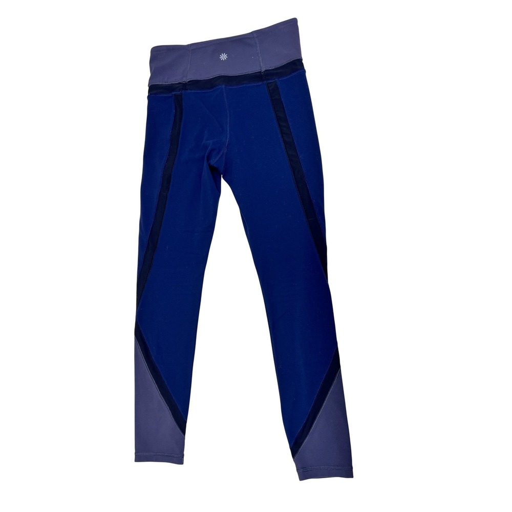 Athleta Leggings Women XS Blue Excellent Mesh Colorblock Contender 7/8 Tight